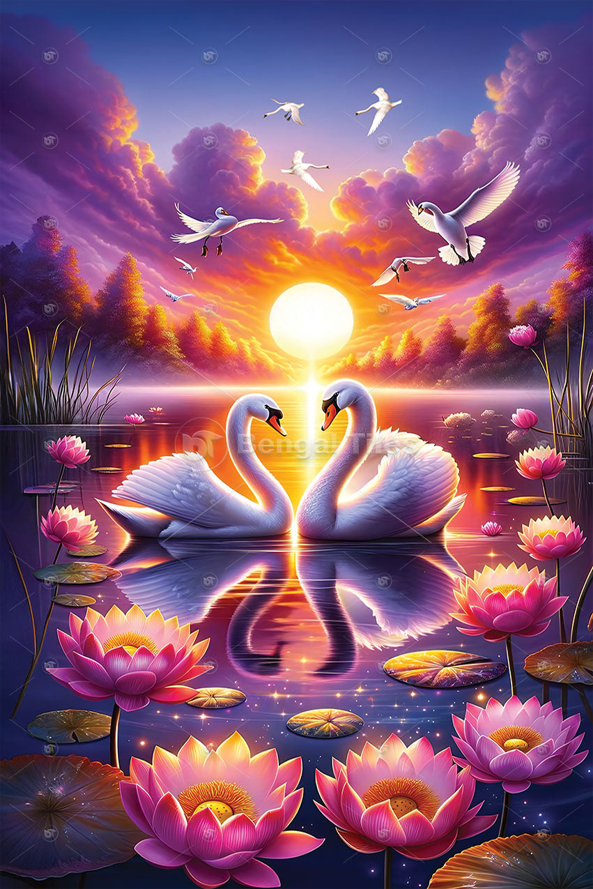 Romantic Swans on Water Wall Décor - 12013