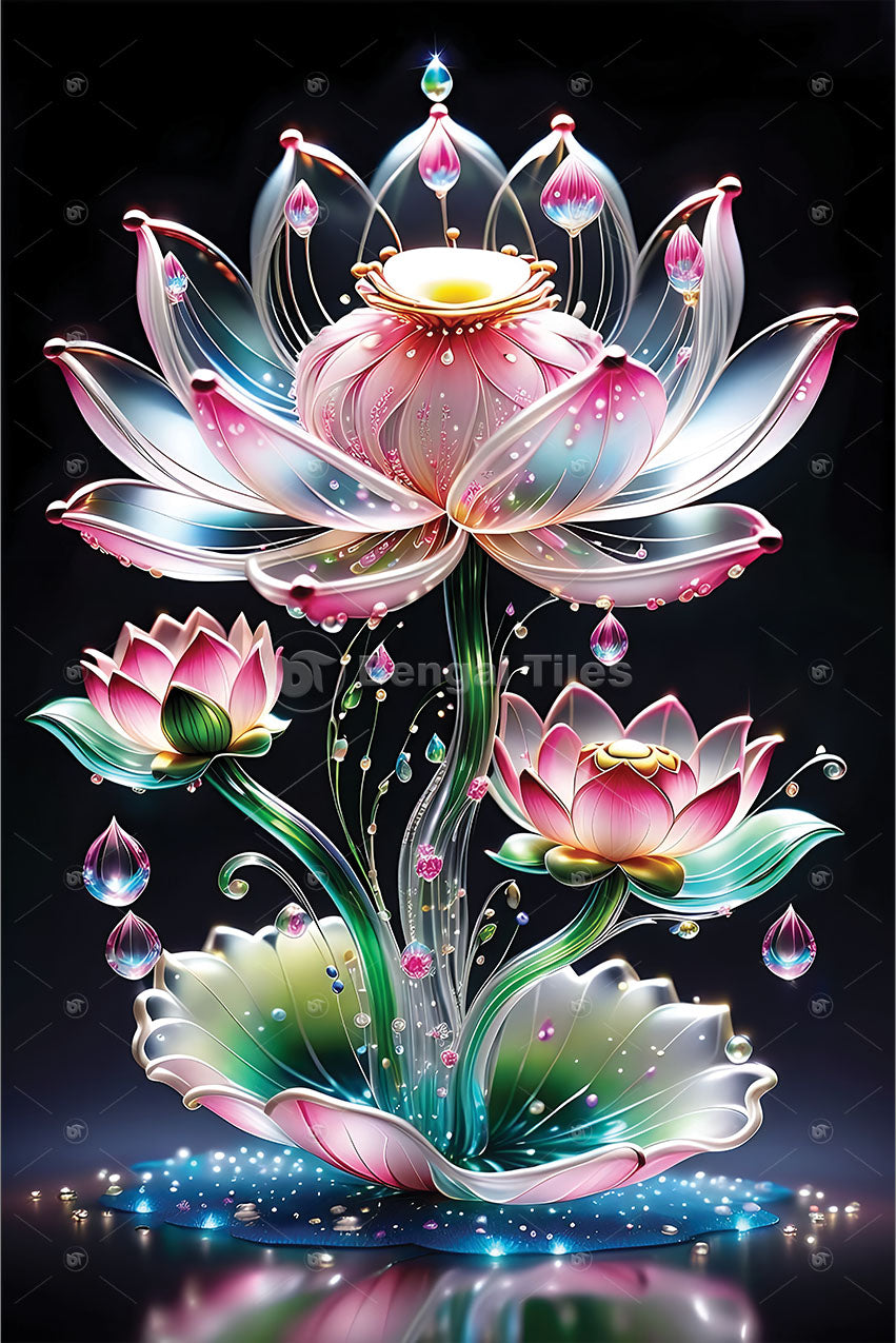 Graceful Lotus Wall Accent Premium Design - 12019