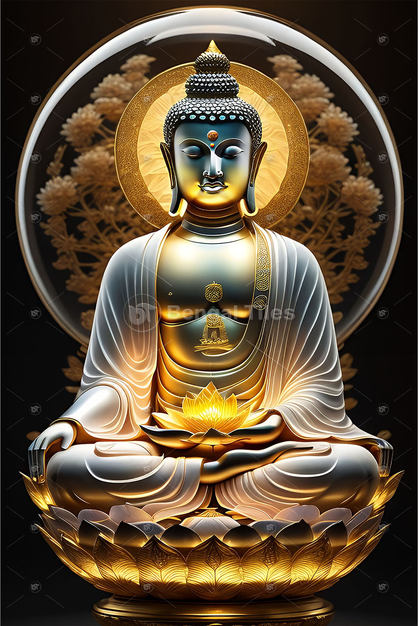 Divine Light of Buddha Premium Spiritual Wall Art - 12042