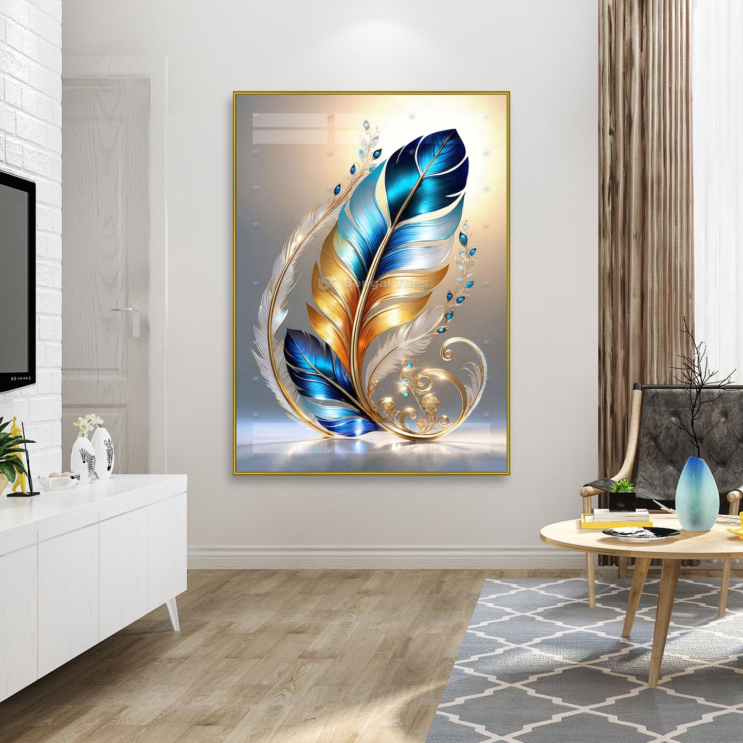 Premium Feather Wall Art Design - 13008