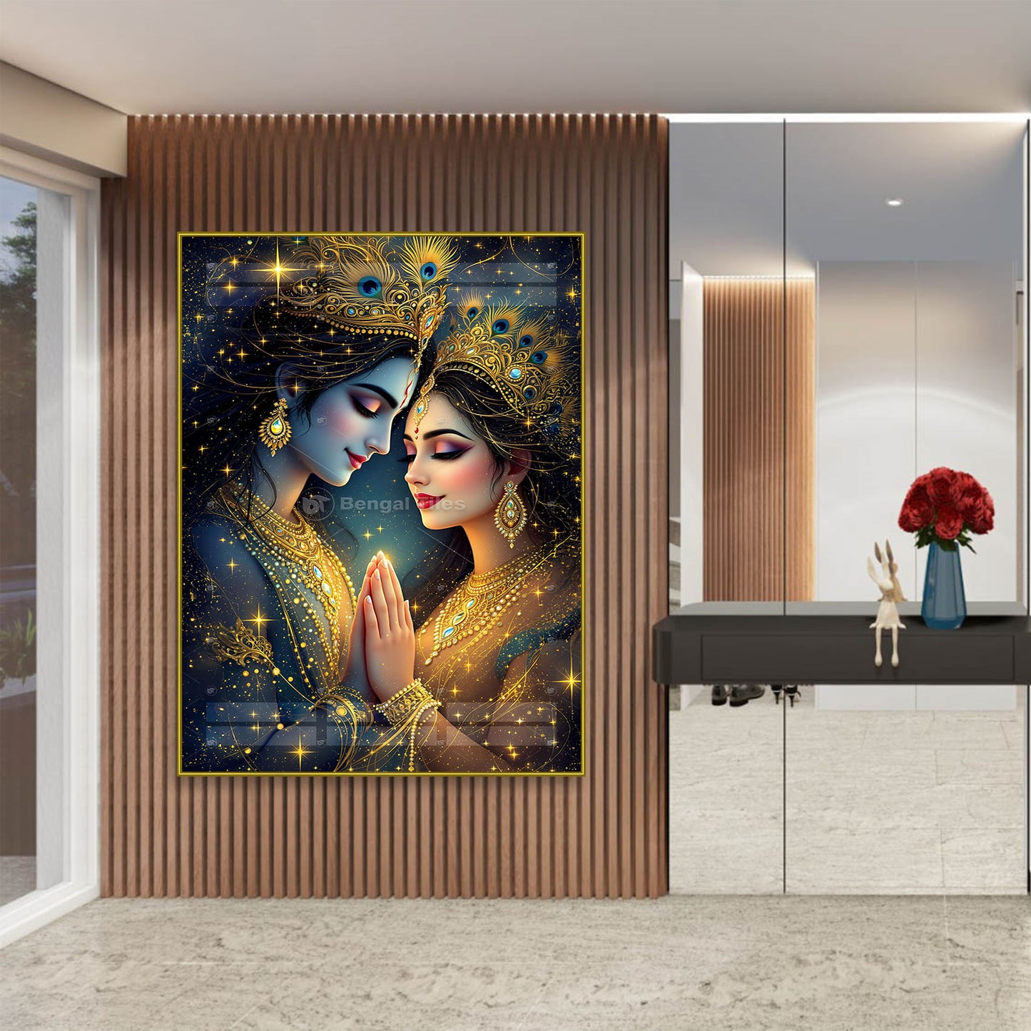 Divine Radha-Krishna Premium Spiritual Digital Wall Decor - 13011