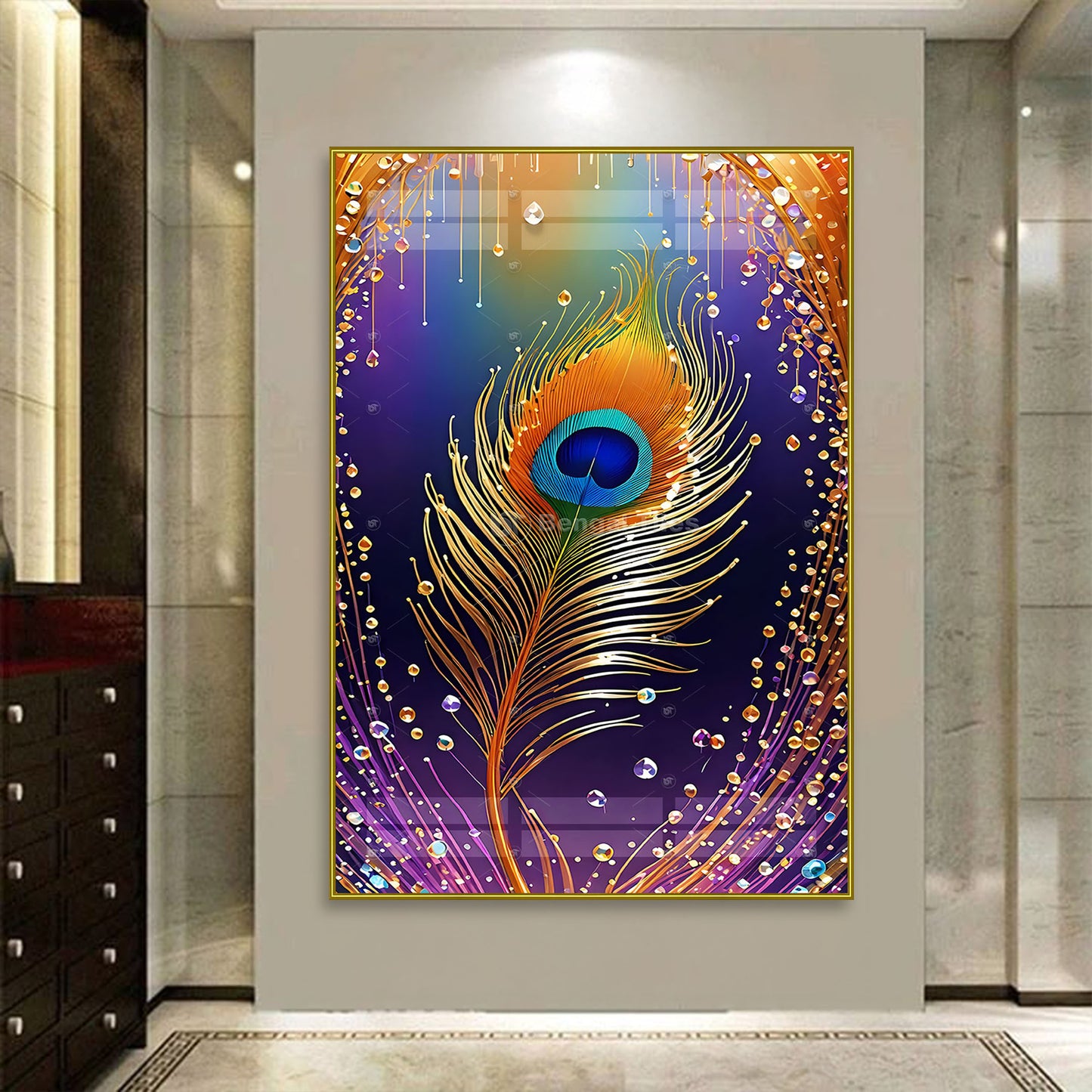 Peacock Glory Premium Feather Wall Deacor - 13018