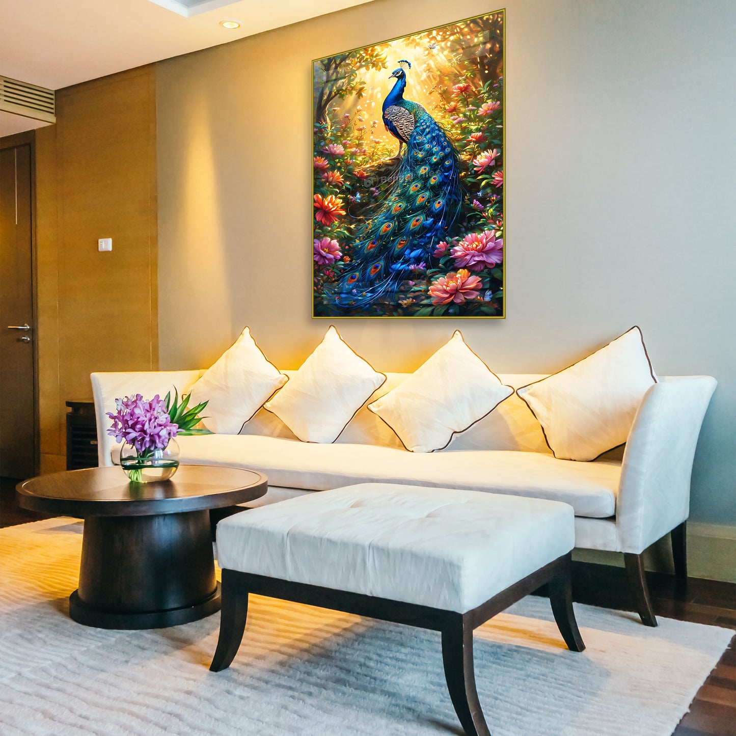 Elegant 3D Peacock Digital Wall Art - 13024