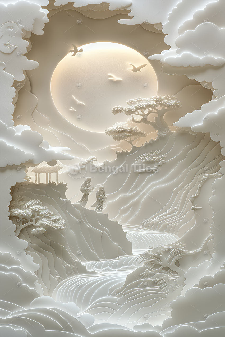 Premium White Shine Artistic Wall Art - 13032
