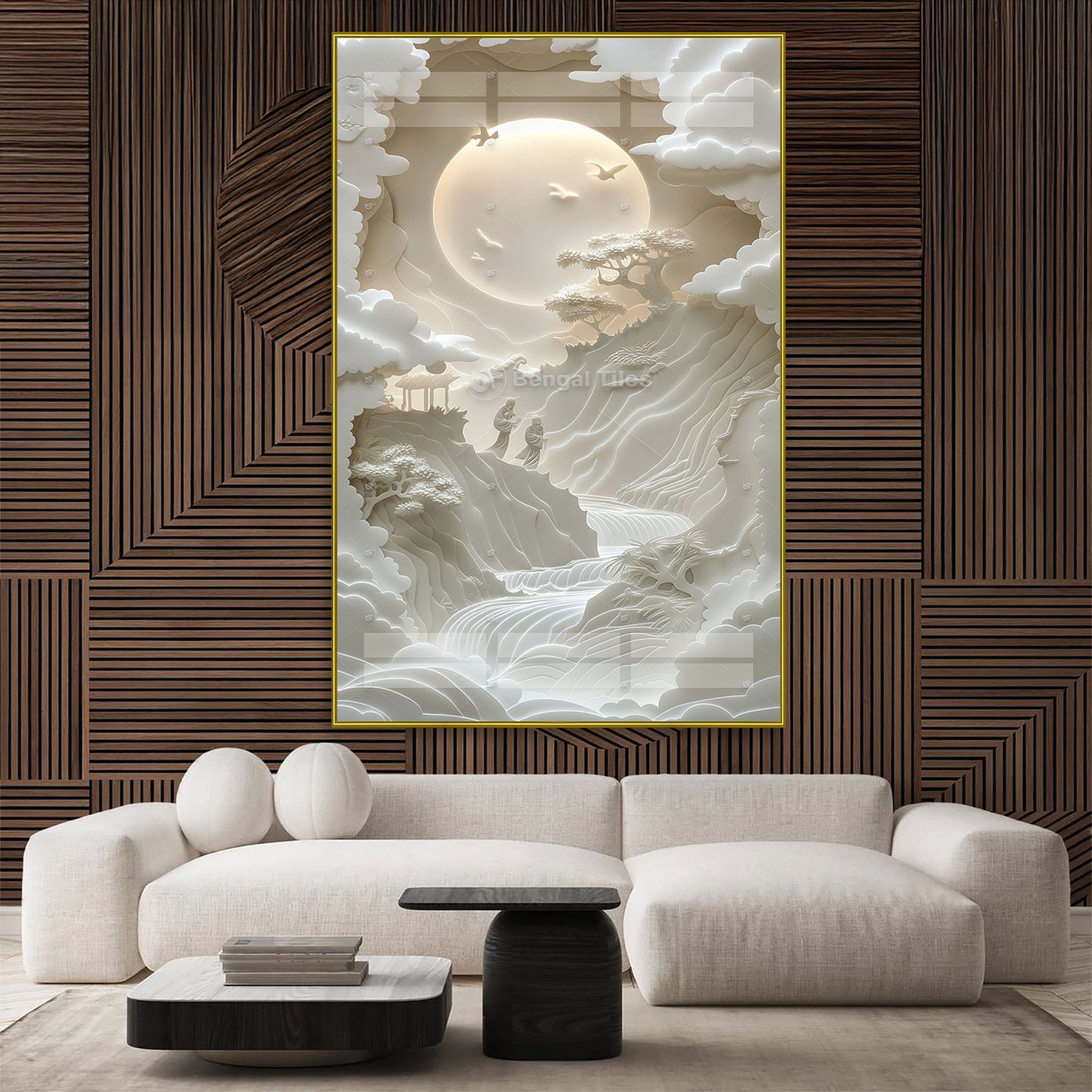 Premium White Shine Artistic Wall Art - 13032