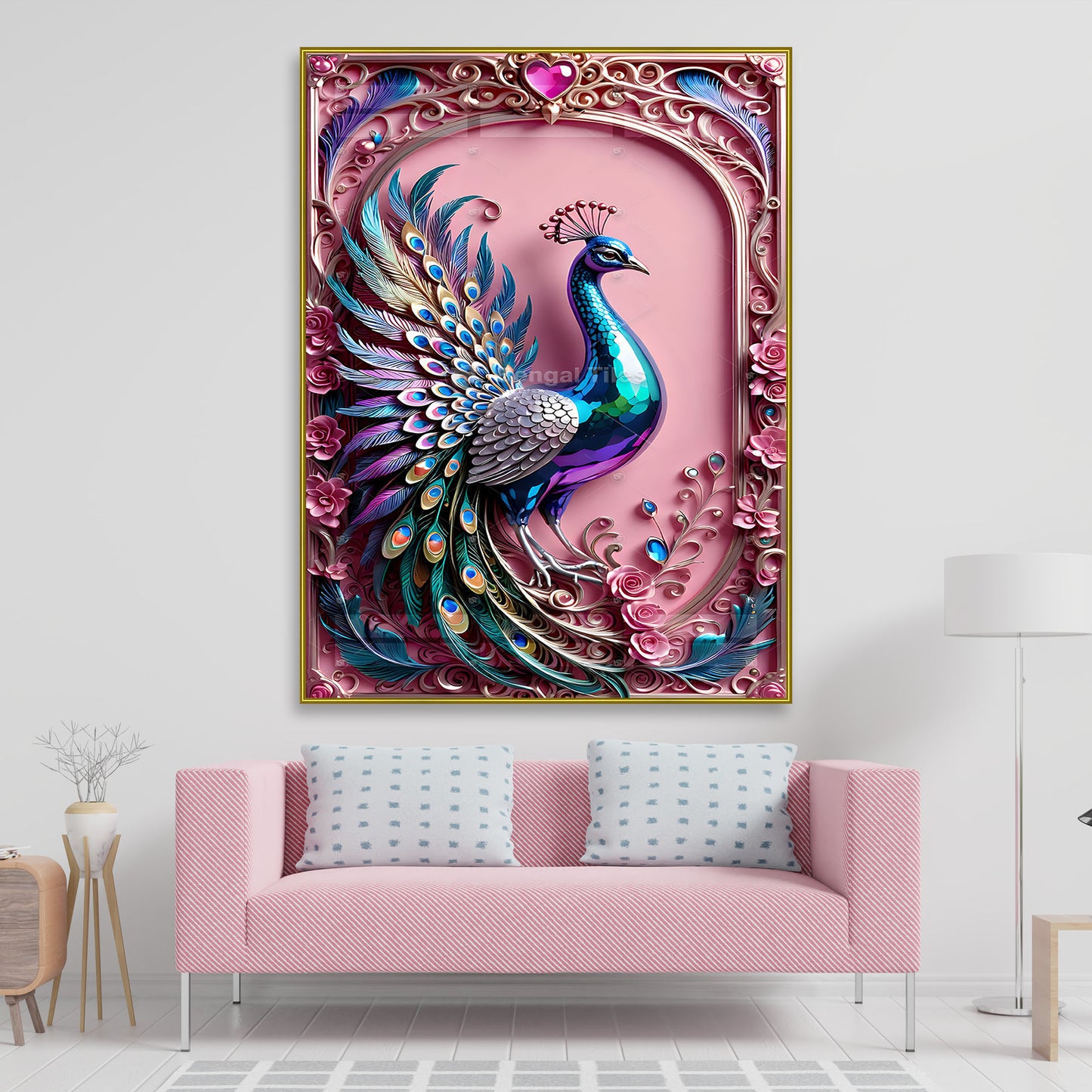 Elegant 3D Peacock Wall Decor - 13037