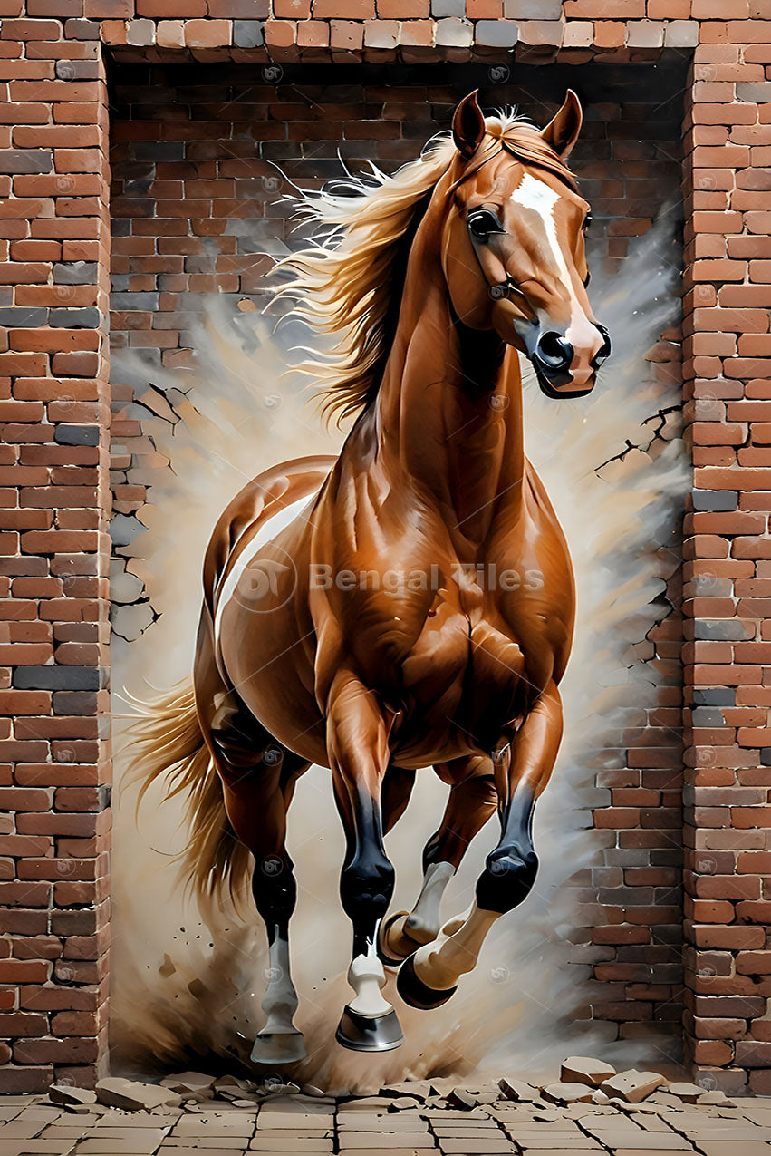 Realistic 3d Brown Horse Wall Decor - 13038