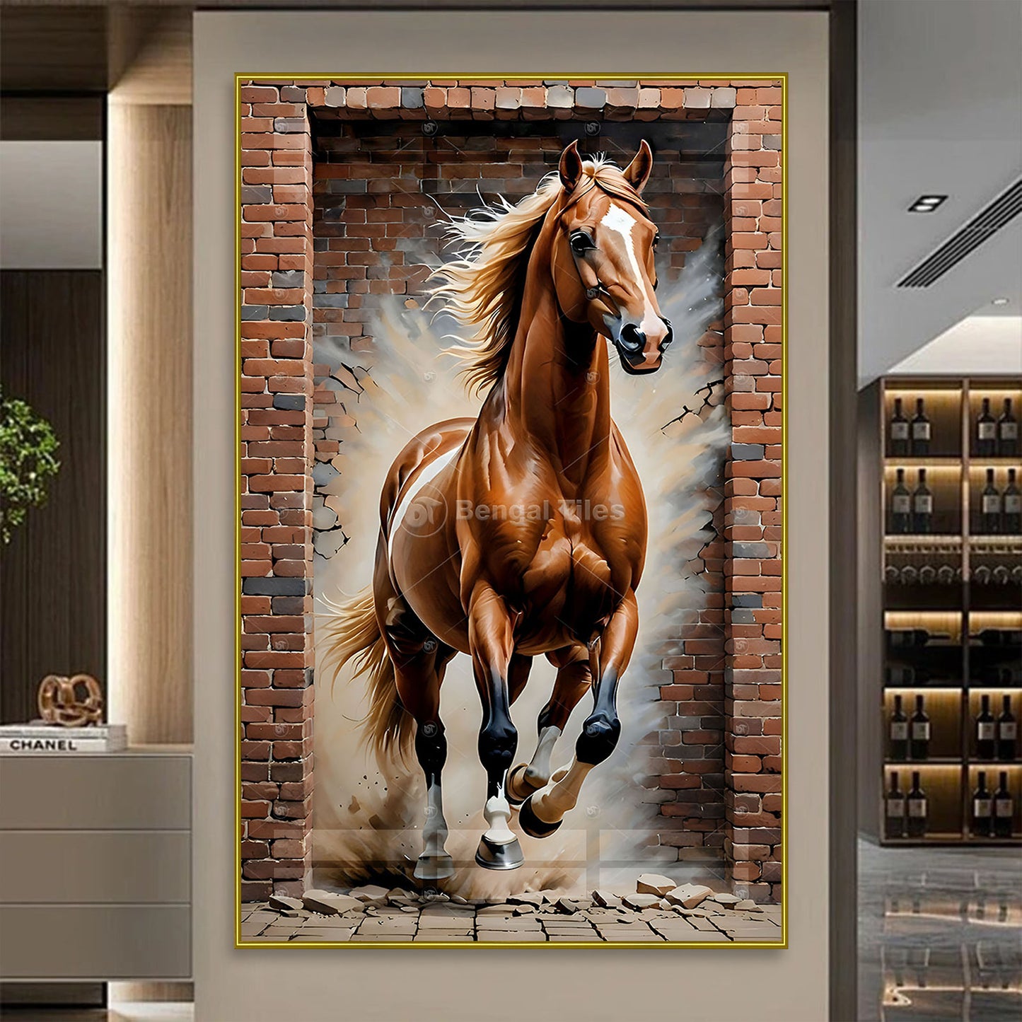 Realistic 3d Brown Horse Wall Decor - 13038