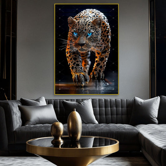Royal Black and Golden High-Resolution Tiger Wall Decor - 13039