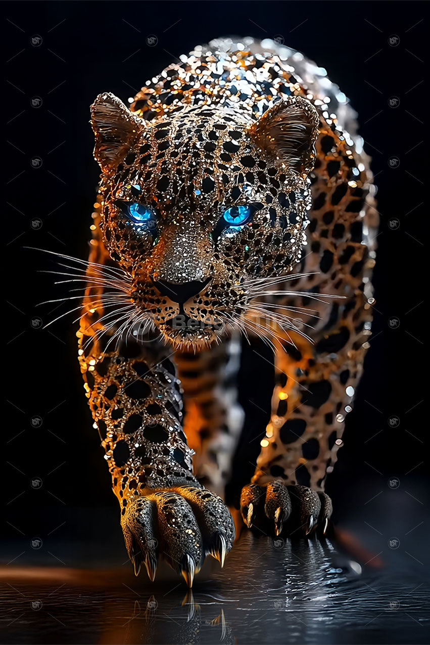 Royal Black and Golden High-Resolution Tiger Wall Decor - 13039