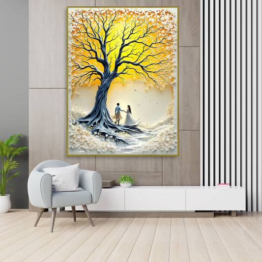 Radha Krishna in Harmony Natured Inspired Wall Decor - 13041