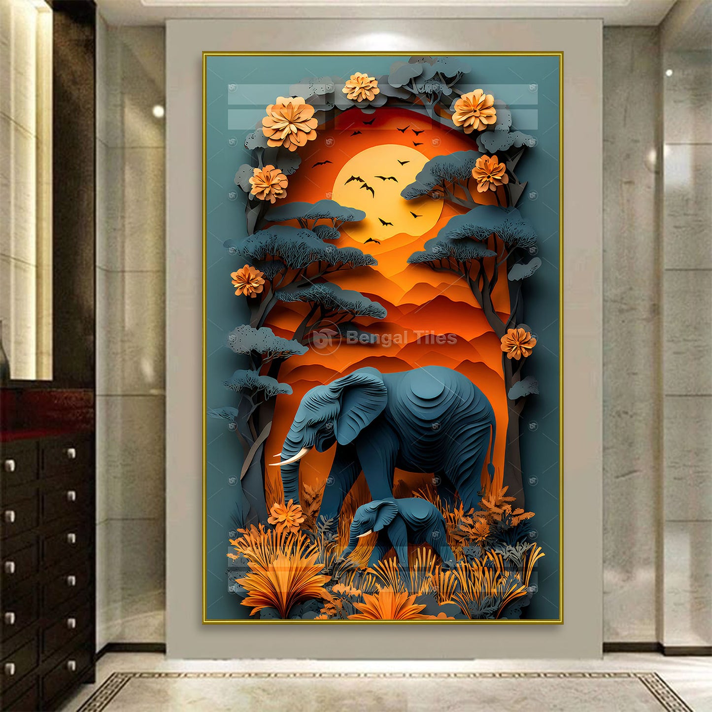 Elephant And Calf Wall Art - 13044