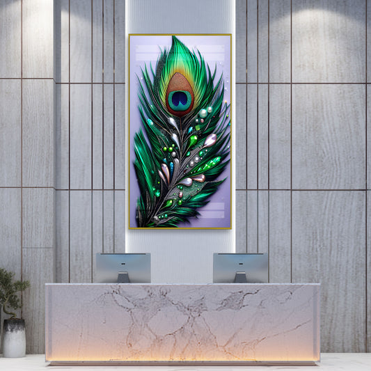 High-End 3D Digital Peacock Feather Decor - 13056