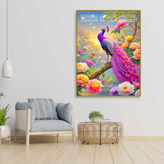Luxury 3D Glossy Peacock Wall Art Decor - 13062