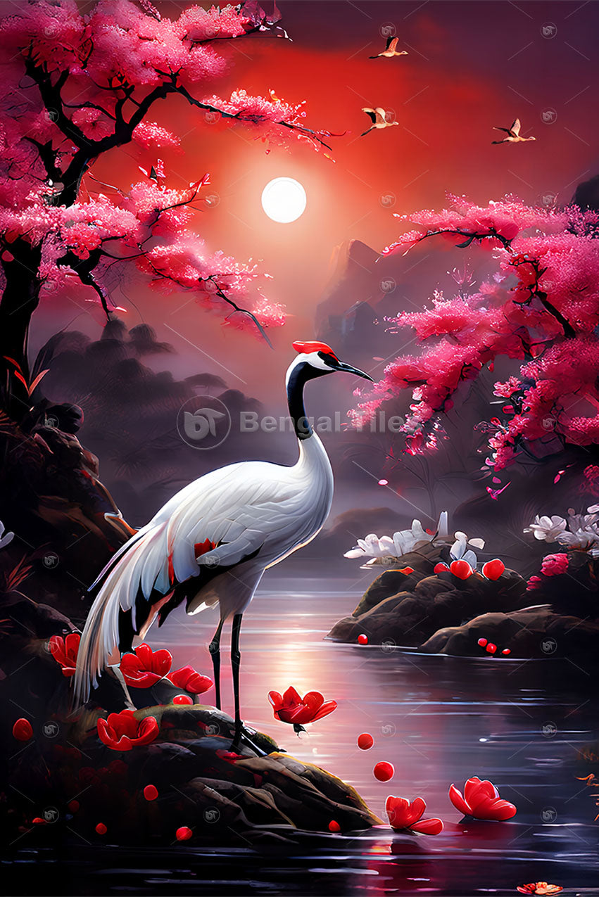 Manchurian Crane Luxury Wall Decoe - 13083