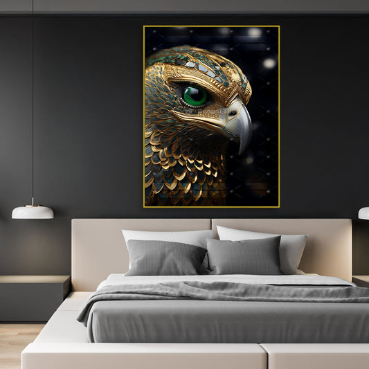 Digital Art Green Eyed Eagle For Modern Walls - 13089