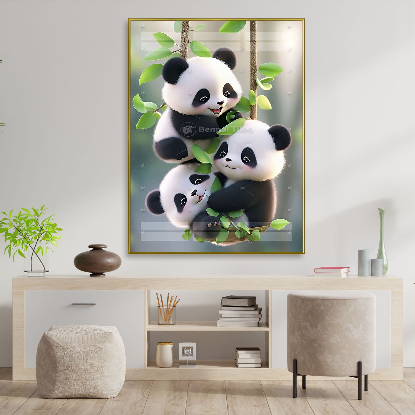 Playful Trio Premium Panda Wall Decor - 13093