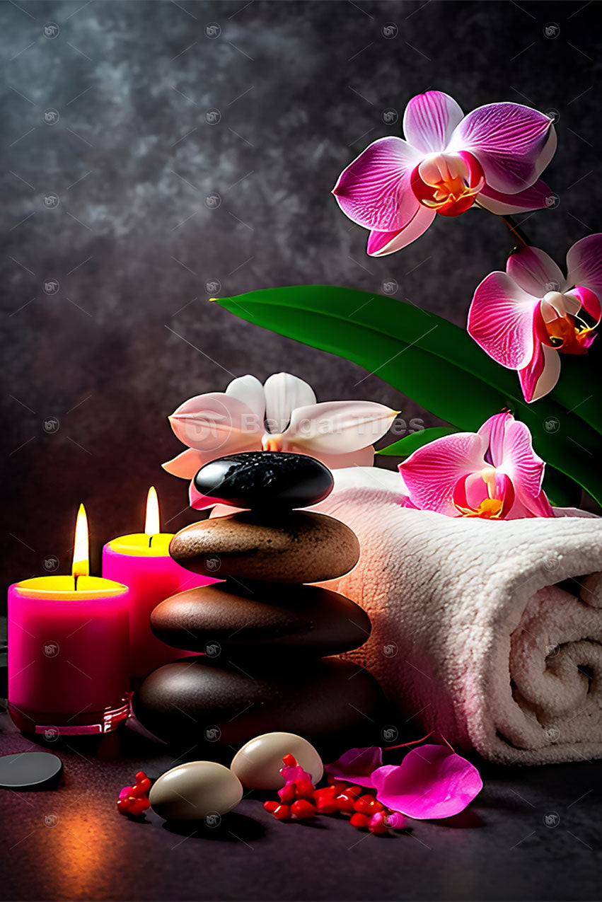 3D Digital Spa wall Art Premium Home Decor - 13099