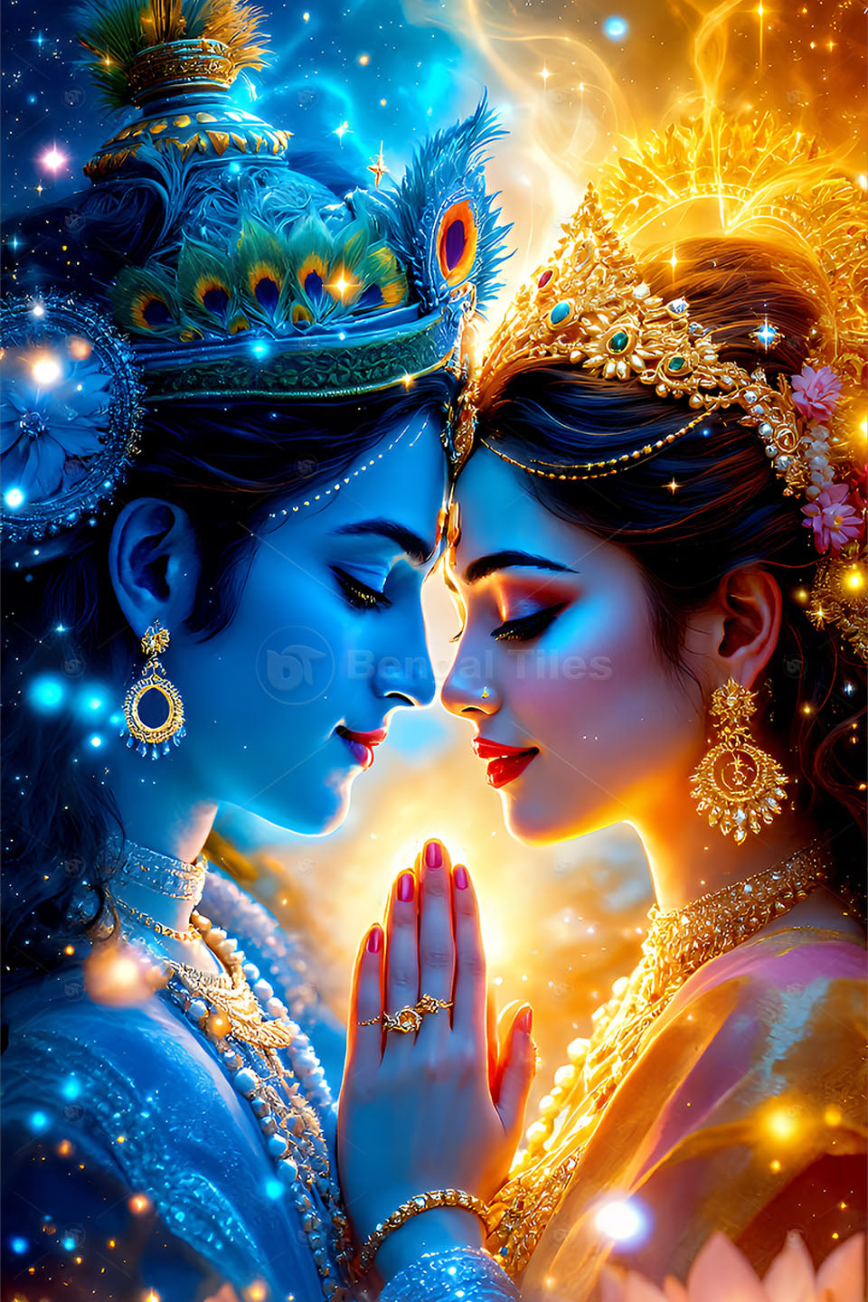 Eternal Radha-Krishna Premium Spiritual Digital Art - 13128