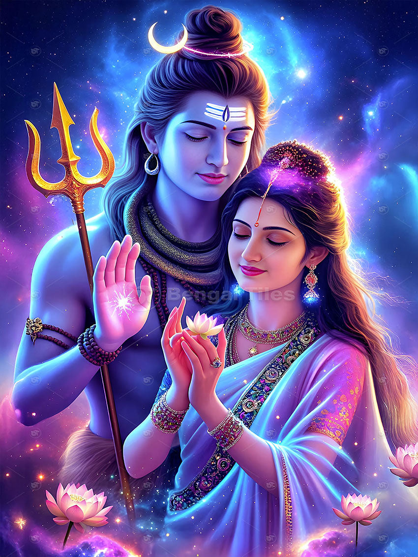 Divine Shiv Parvati Wall Frame - 13134