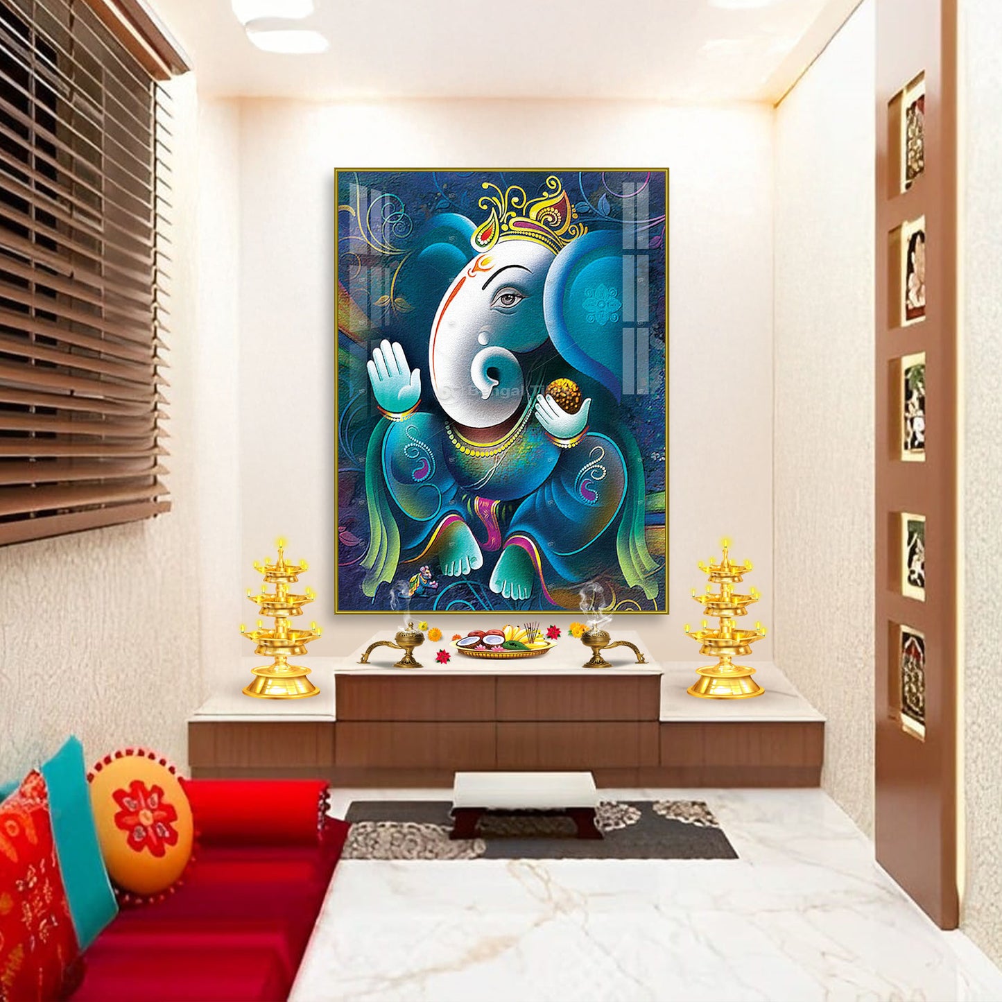 Traditional Ganpati Wall Design - 9516