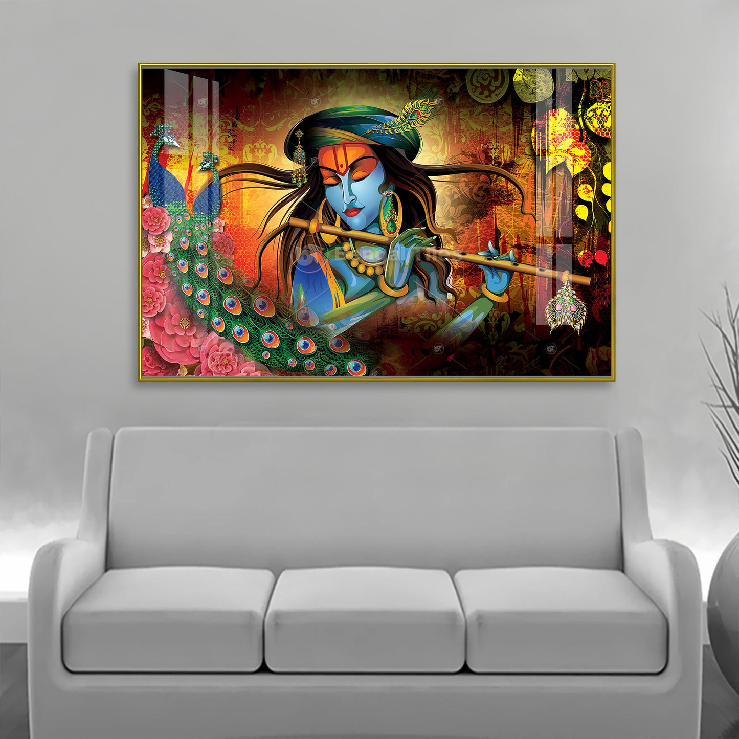 Lord Krishna Artistic Wall Art - 9707