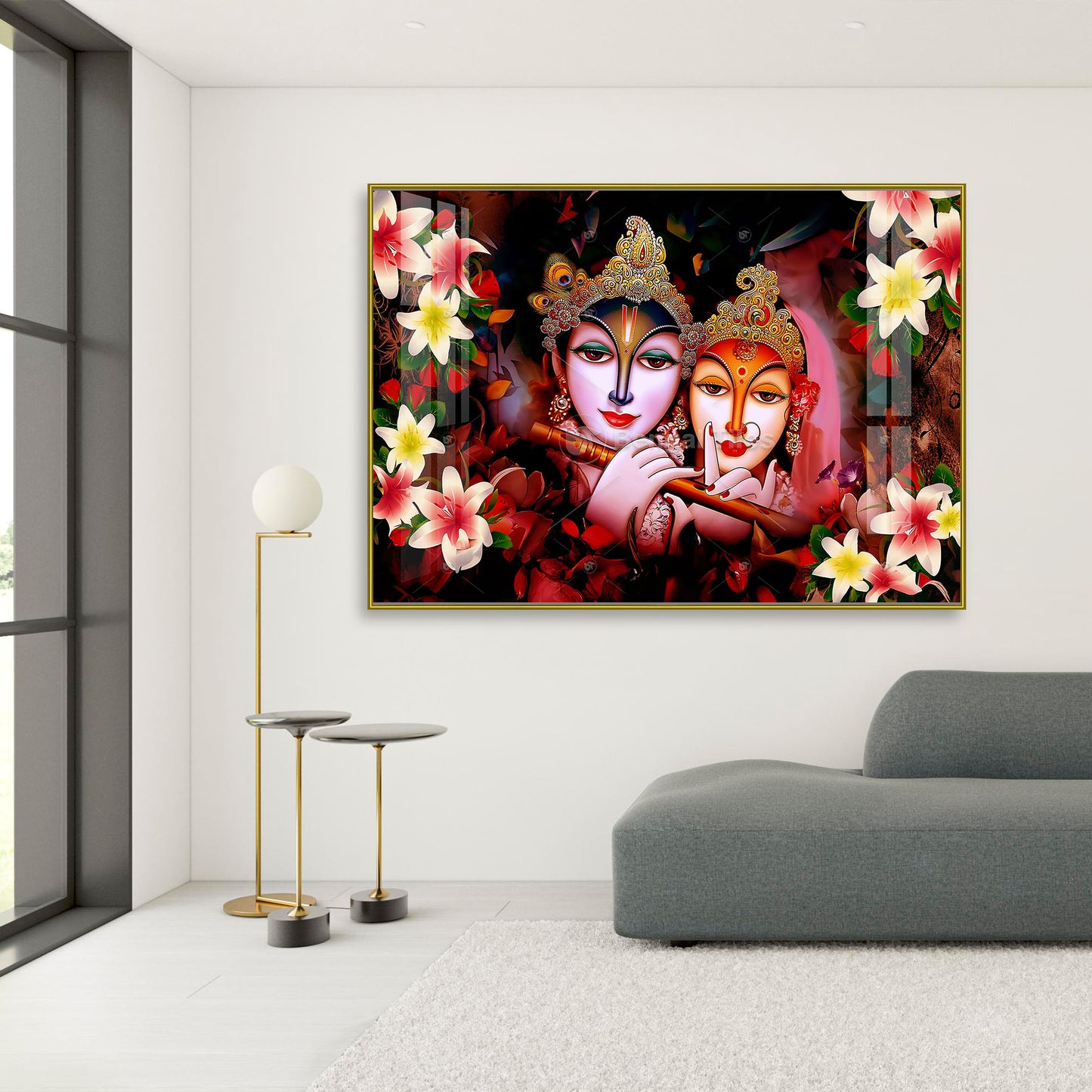 Radha Krishna Creative Spiritual Wall Art - 9717