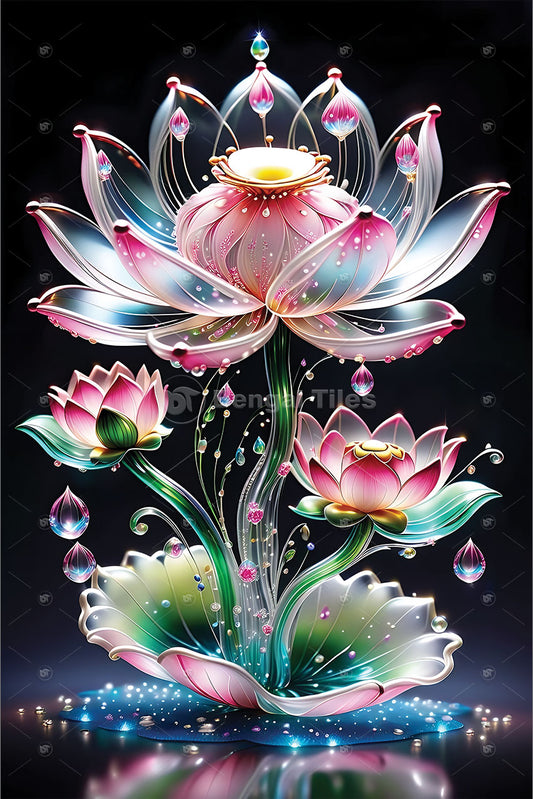 Graceful Lotus Wall Accent Premium Design  - 12019