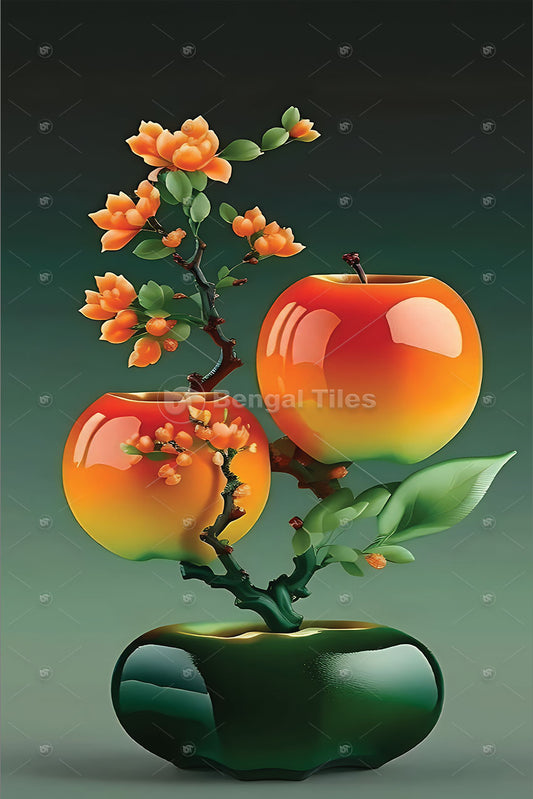 High-Gloss Apple Fruit Wall Art - Premium Quality  - 12023