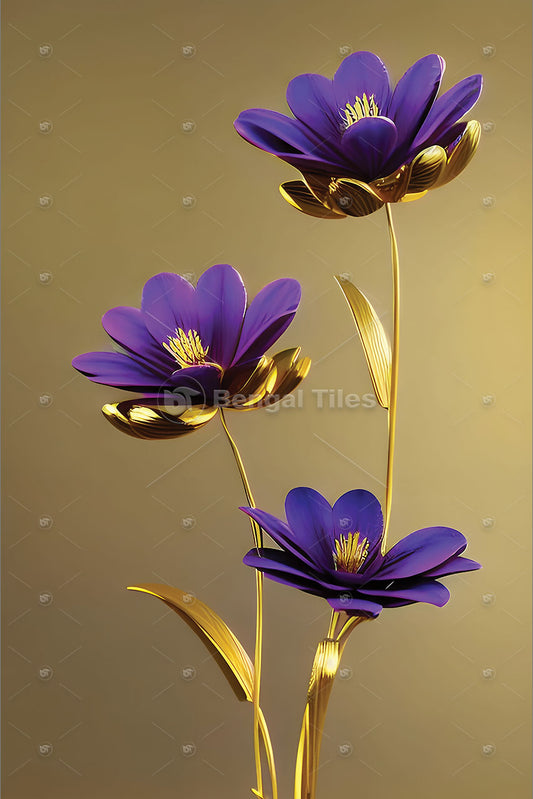 Mystic Purple - A Sculpted Flower in 3D - 12031