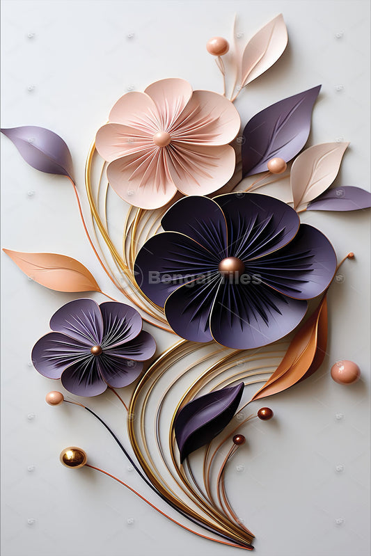 Floral Artistic Bloom - Premium Wall Design  - 12033
