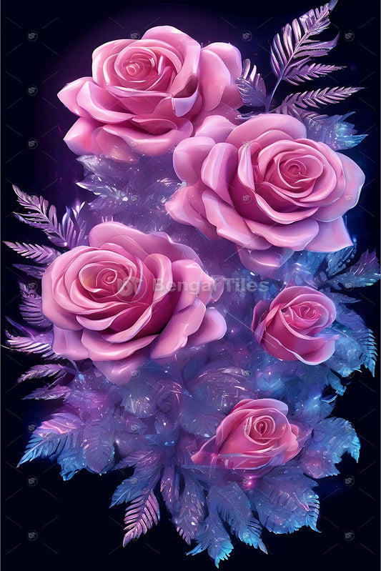 Mystic Purple Rose Premium Flower Wall Piece - 12038
