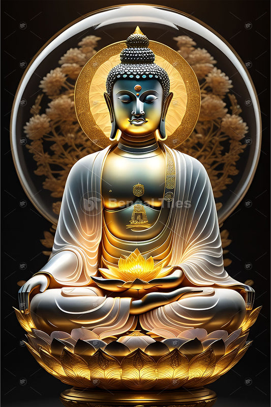 Divine Light of Buddha Premium Spiritual Wall Art - 12042