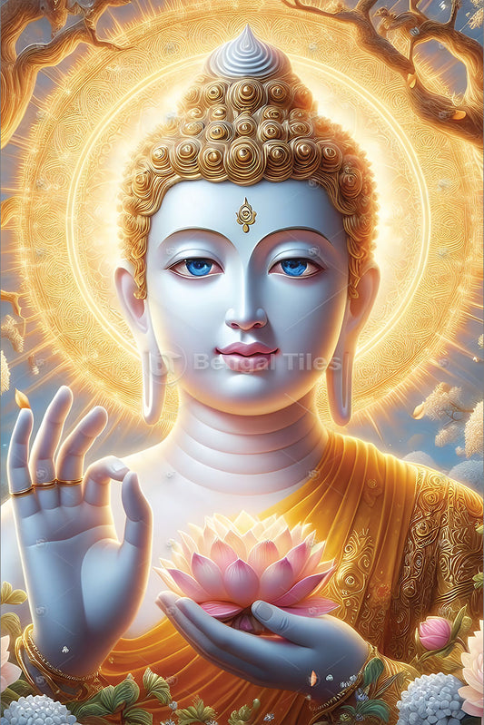 Golden Glow Buddha Wall Art - 12048