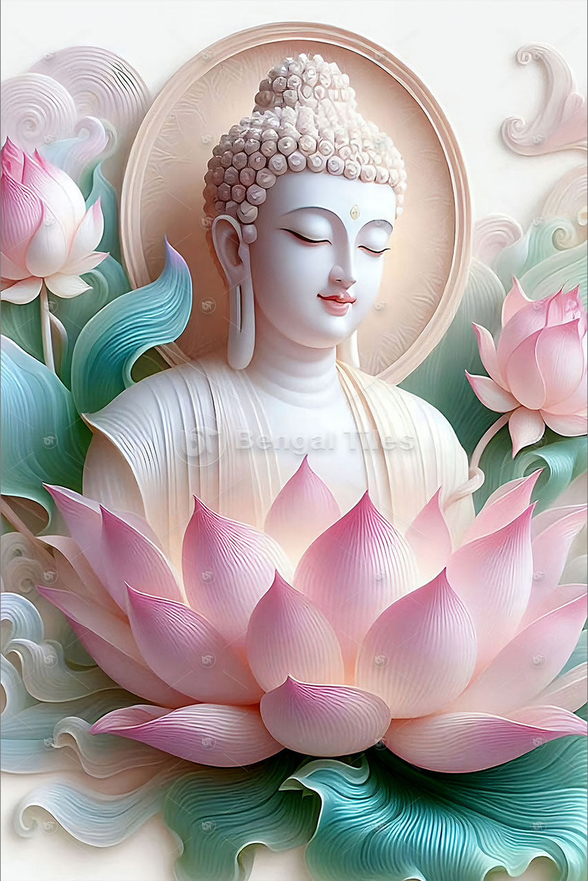 Buddha And Lotus Wall Art - 12051