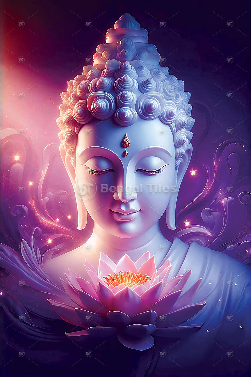 Divine Aura Purple Buddha Spiritual Decor - 12053