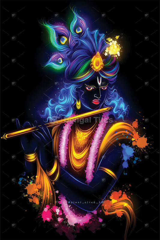 Shri Krishna On Digital Wall Art - 12055