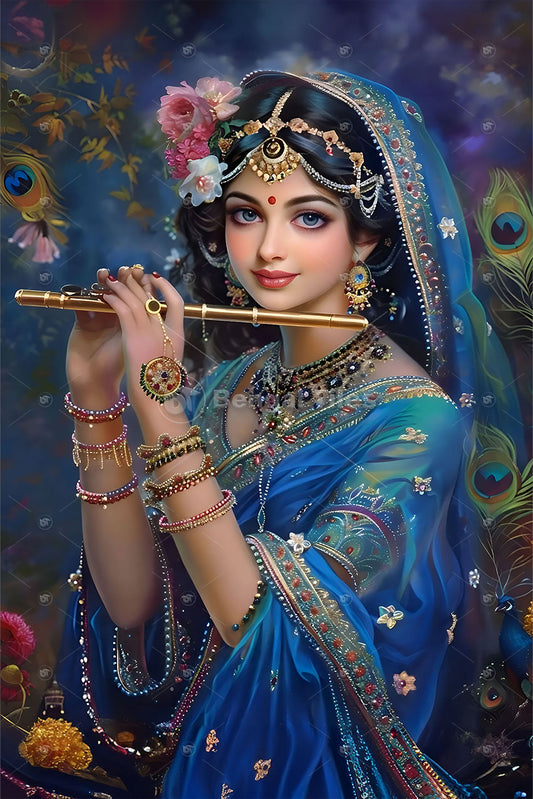 Premium Devotional Decor Shri Radha Wall Art - 12064