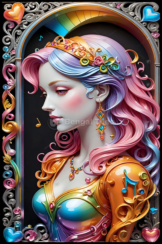 Graceful Lady Luxury Digital Wall Art - 13001