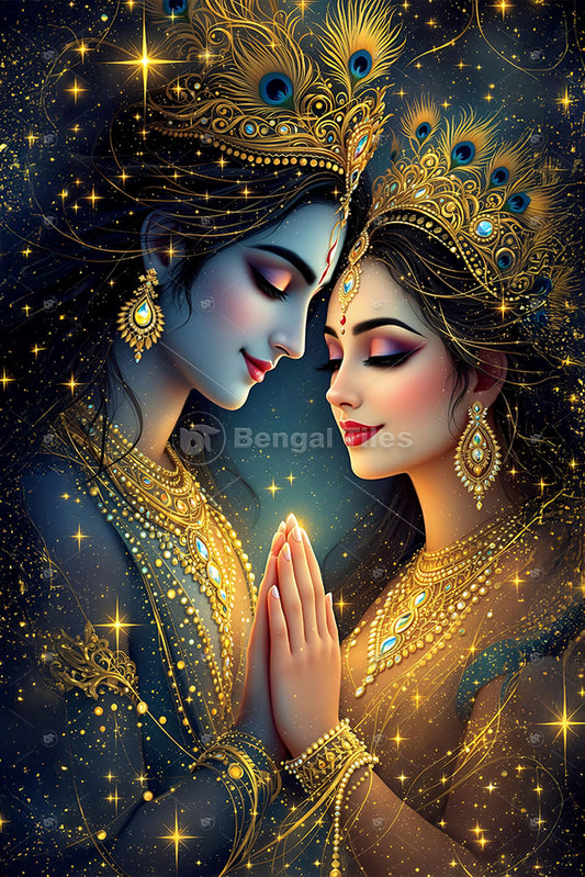 Divine Radha-Krishna Premium Spiritual Digital Wall Decor - 13011