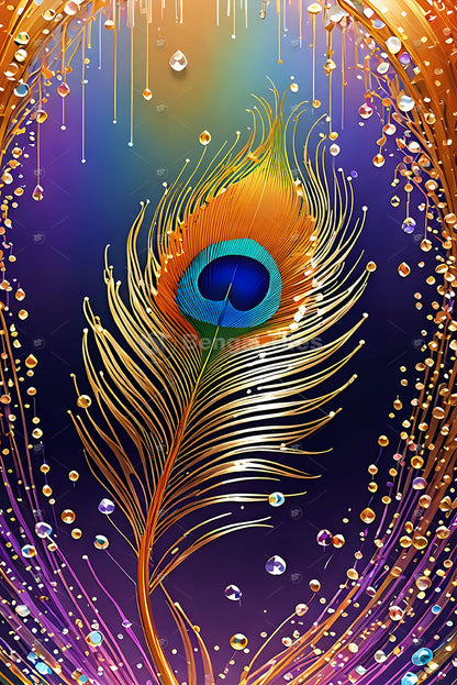 Peacock Glory Premium Feather Wall Deacor - 13018