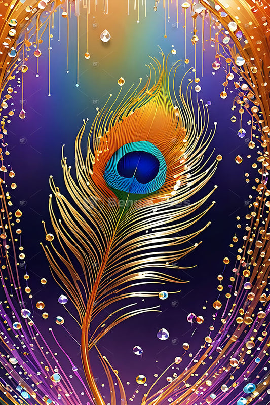 Peacock Glory Premium Feather Wall Deacor - 13018