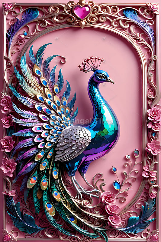 Elegant 3D Peacock Wall Decor  - 13037