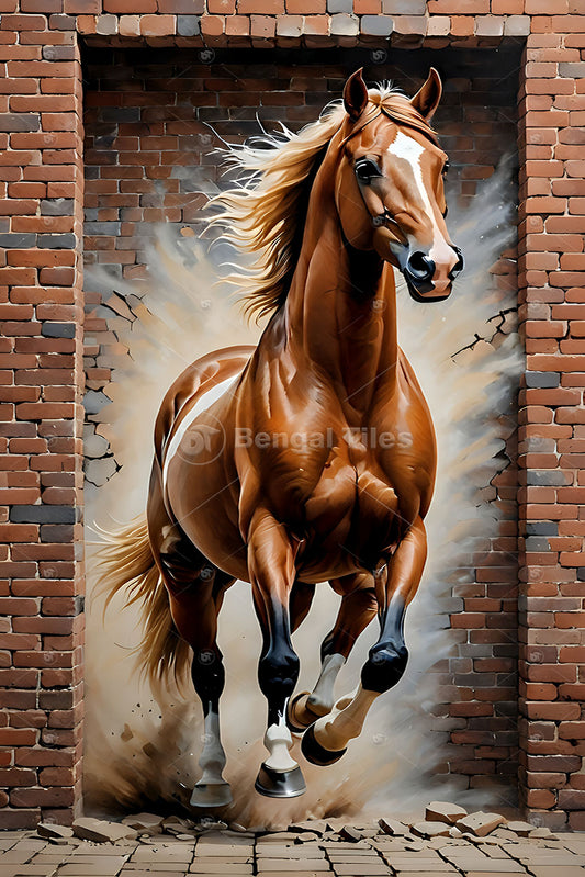 Realistic 3d Brown Horse Wall Decor    - 13038