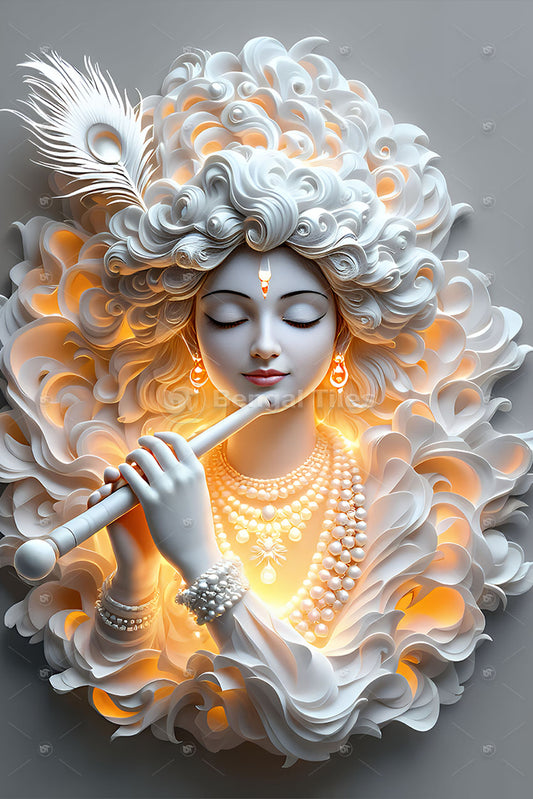 Divine Shri Krishna Premium Digital Spiritual Wall Art - 13049