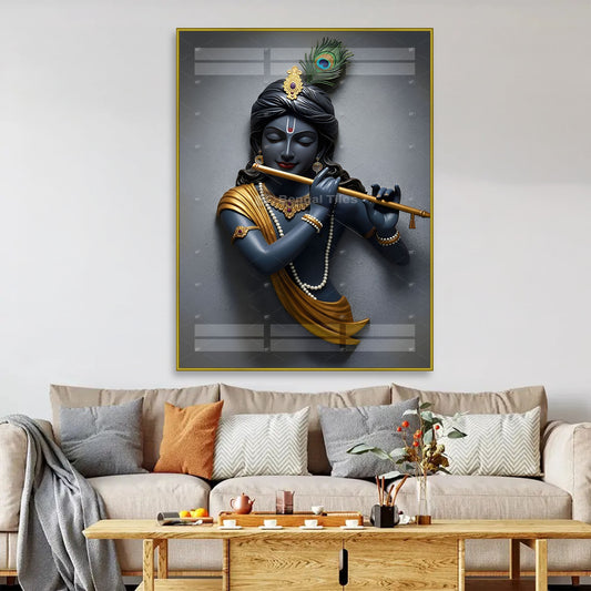 Divine Krishna Wall Art Premium Spiritual Decor  - 13060
