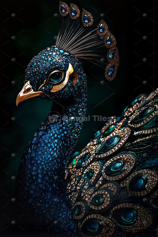 Modern High-Gloss Peacock Wall Sculpture  - 13063