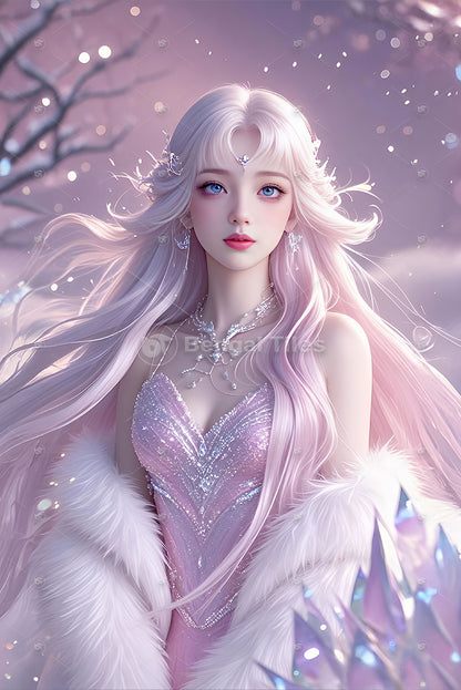 Soft Glam Girl Premium Home Wall Art- 13072