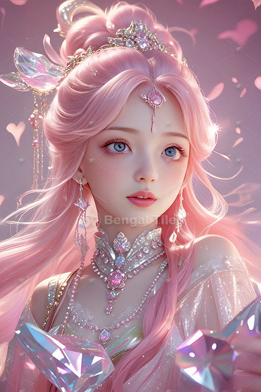 AI Pastel Beauty Girl Designer Wall Art  - 13076