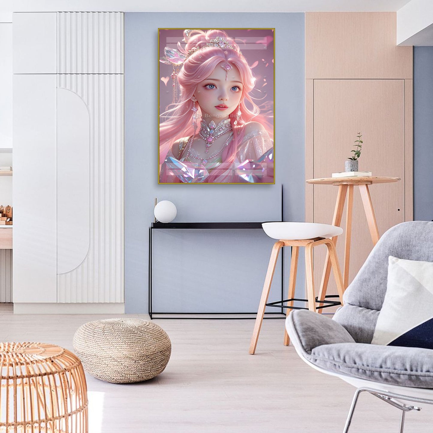 AI Pastel Beauty Girl Designer Wall Art  - 13076